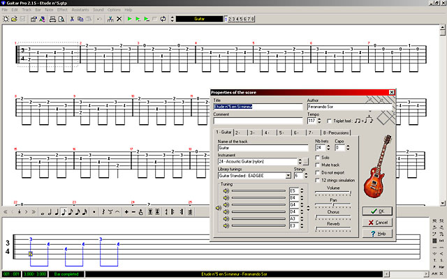 Скриншот программы Guitar Pro 2.15