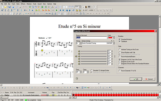 Скриншот программы Guitar Pro 5